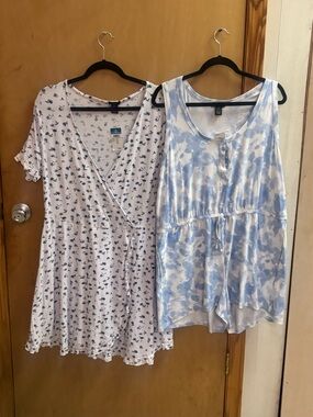 Plus size summer midi wrap dress and romper bundle- size 2XL